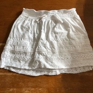 Girls white lace skirt